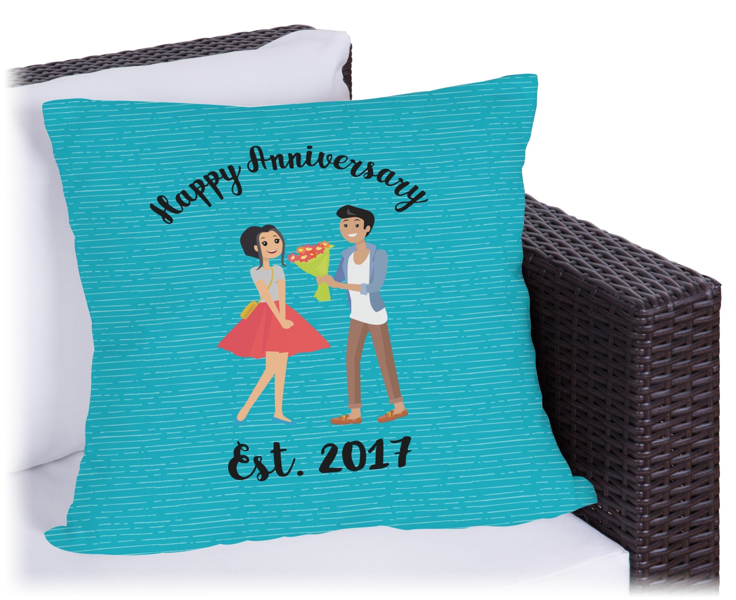 Happy Anniversary Outdoor Pillow 18" (Personalized) You Customize It
