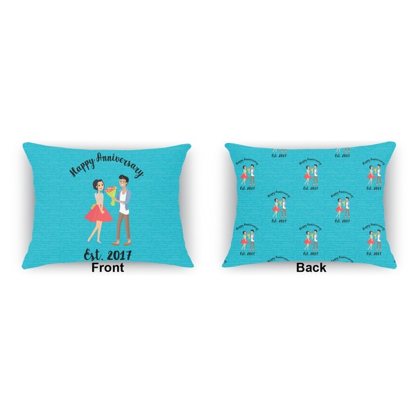 Happy Anniversary Outdoor Rectangular Throw Pillow (Front and Back)