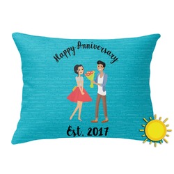 Happy Anniversary Outdoor Throw Pillow (Rectangular) (Personalized)