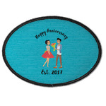 Happy Anniversary Iron On Oval Patch w/ Couple's Names