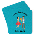 Happy Anniversary Paper Coasters w/ Couple's Names