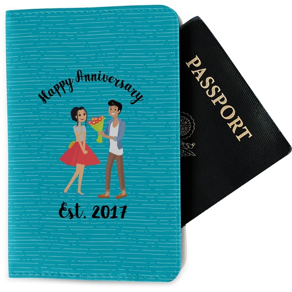 Custom Happy Anniversary Passport Holder - Fabric (Personalized)