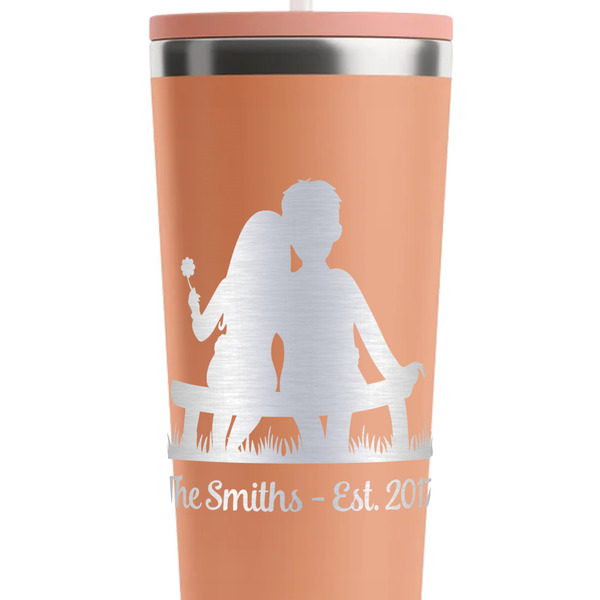 Happy Anniversary Peach RTIC Everyday Tumbler - 28 oz. - Close Up