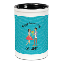 Happy Anniversary Ceramic Pencil Holders - Black