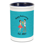 Happy Anniversary Ceramic Pencil Holders - Blue