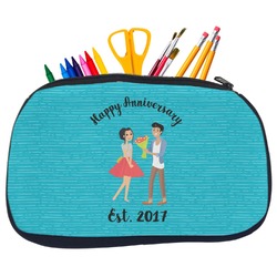 Happy Anniversary Neoprene Pencil Case - Medium w/ Couple's Names