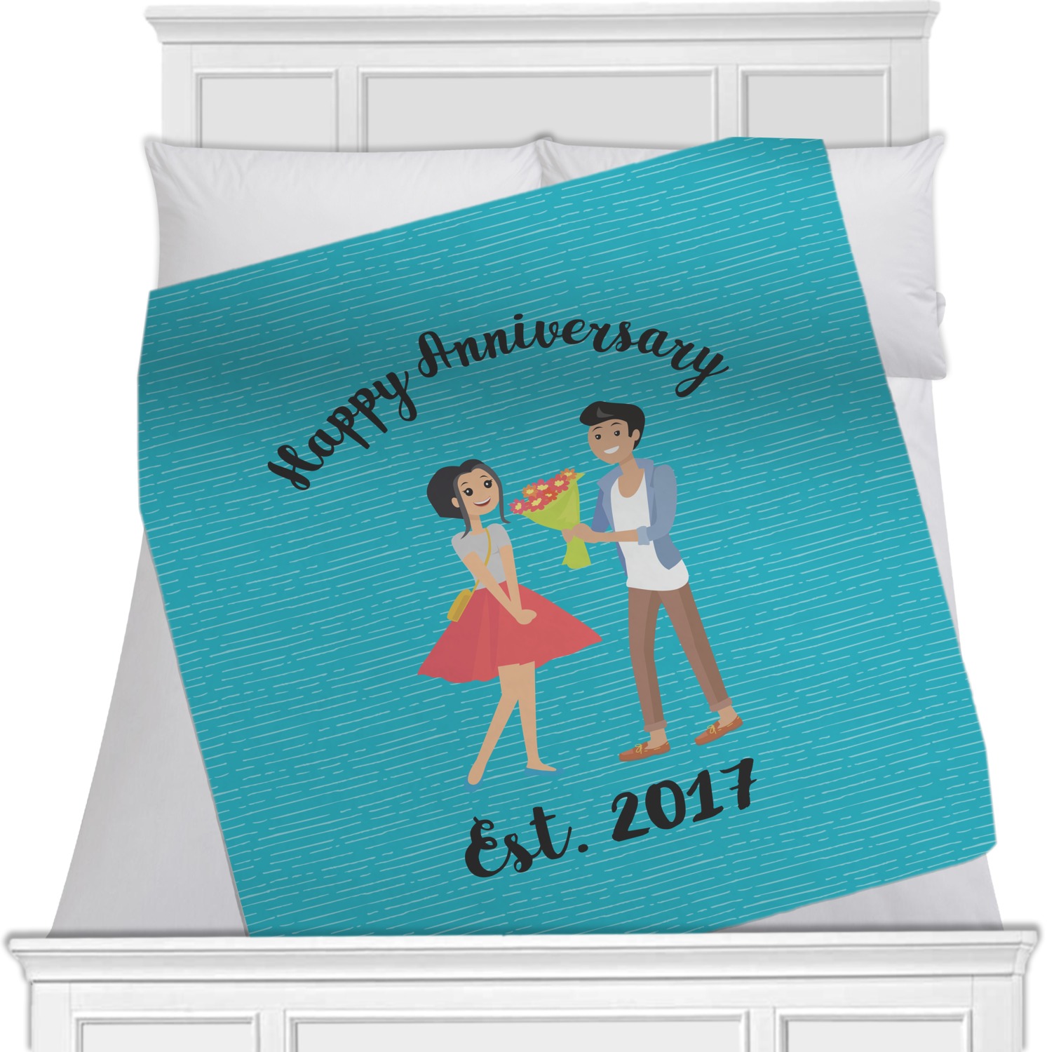 Happy Anniversary Minky Blanket 40"x30" Double Sided (Personalized
