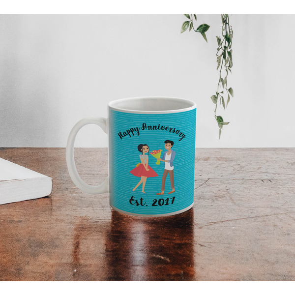 Happy Anniversary Personalized Coffee Mug - Lifestyle