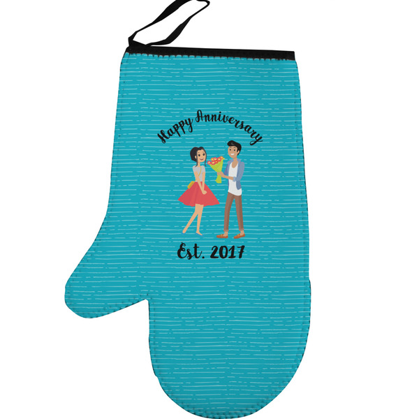 Custom Happy Anniversary Left Oven Mitt (Personalized)