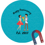 Happy Anniversary Round Fridge Magnet (Personalized)