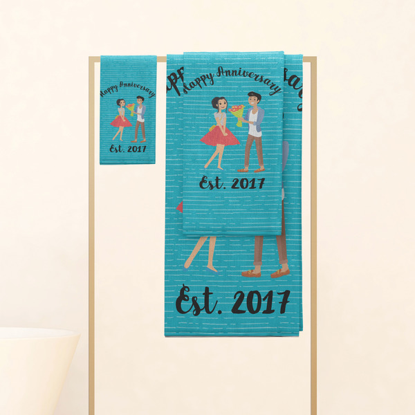 Happy Anniversary Personalized Towel Set