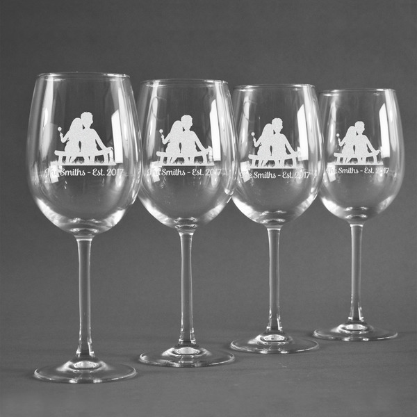 Happy Anniversary Personalized Wine Glasses (Set of 4)