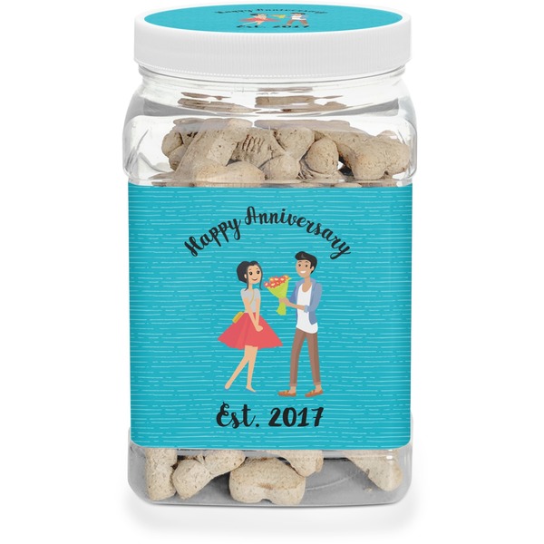 Custom Happy Anniversary Dog Treat Jar (Personalized)
