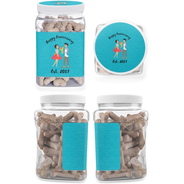 Happy Anniversary Pet Treat Jar - Multiple Angles