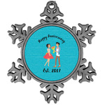 Happy Anniversary Vintage Snowflake Ornament (Personalized)
