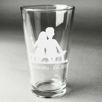 Happy Anniversary Pint Glass - Engraved (Personalized)