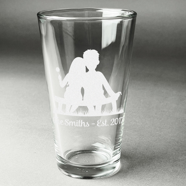 Custom Happy Anniversary Pint Glass - Engraved (Single) (Personalized)