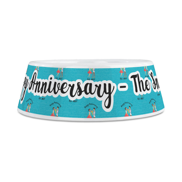 Happy Anniversary Plastic Dog Bowls - Medium - FRONT