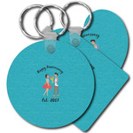 Happy Anniversary Plastic Keychain (Personalized)
