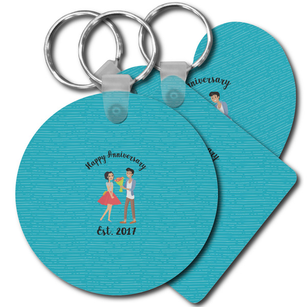 Custom Happy Anniversary Plastic Keychain (Personalized)