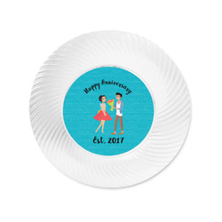Happy Anniversary Plastic Party Appetizer & Dessert Plates - 6" (Personalized)