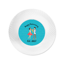 Happy Anniversary Plastic Party Appetizer & Dessert Plates - 6" (Personalized)