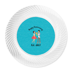 Happy Anniversary Plastic Party Dinner Plates - 10" (Personalized)