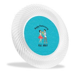 Happy Anniversary Plastic Party Dinner Plates - 10" (Personalized)