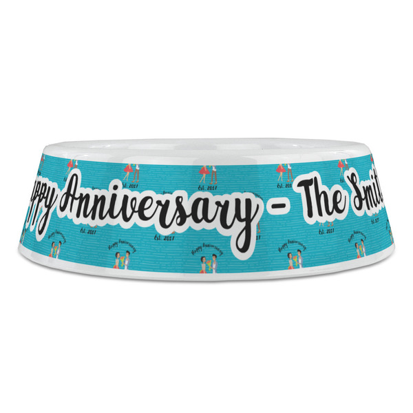 Happy Anniversary Plastic Pet Bowls - Large - FRONT