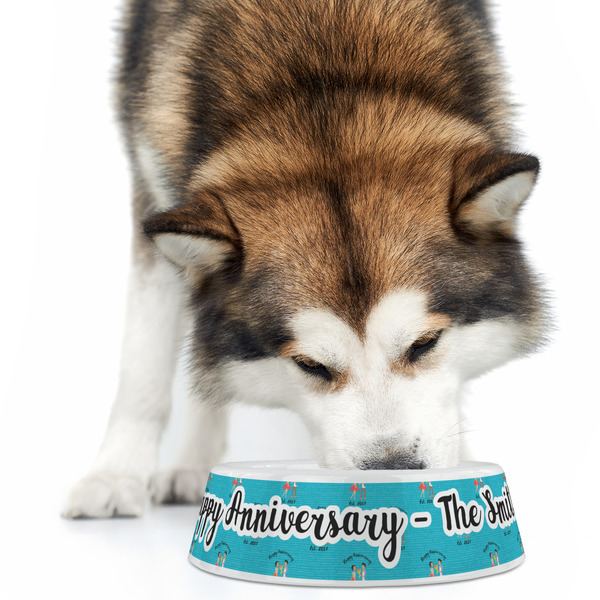Happy Anniversary Plastic Pet Bowls - Large - LIFESTYLE