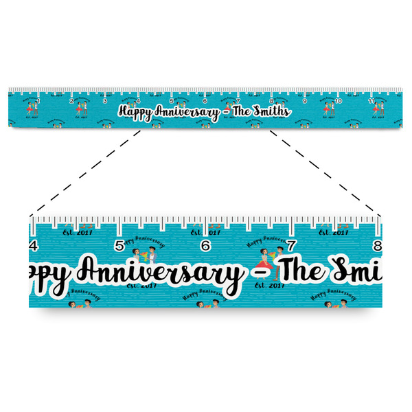 Custom Happy Anniversary Plastic Ruler - 12" (Personalized)