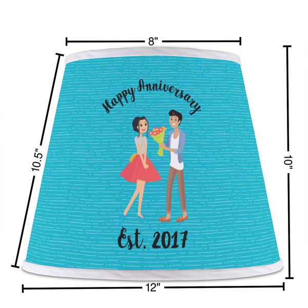 Happy Anniversary Poly Film Empire Lampshade - Dimensions