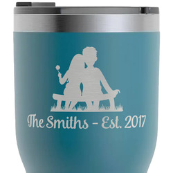 Happy Anniversary RTIC Tumbler - Dark Teal - Laser Engraved - Double-Sided (Personalized)