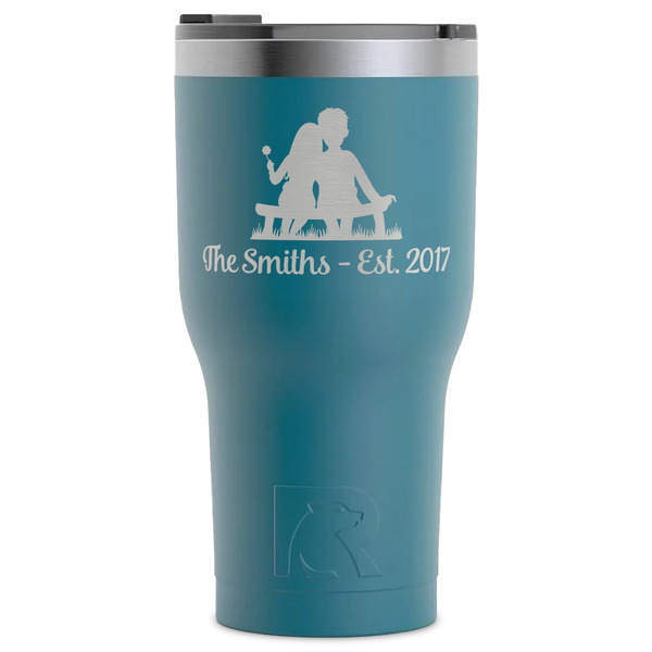 Custom Happy Anniversary RTIC Tumbler - Dark Teal - Laser Engraved - Single-Sided (Personalized)