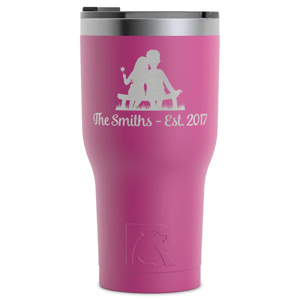 Custom Happy Anniversary RTIC Tumbler - Magenta - Laser Engraved - Single-Sided (Personalized)