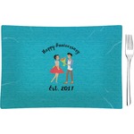 Happy Anniversary Rectangular Glass Appetizer / Dessert Plate - Single or Set (Personalized)