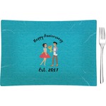 Happy Anniversary Glass Rectangular Appetizer / Dessert Plate (Personalized)