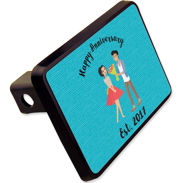 Custom Happy Anniversary Rectangular Trailer Hitch Cover - 2" (Personalized)
