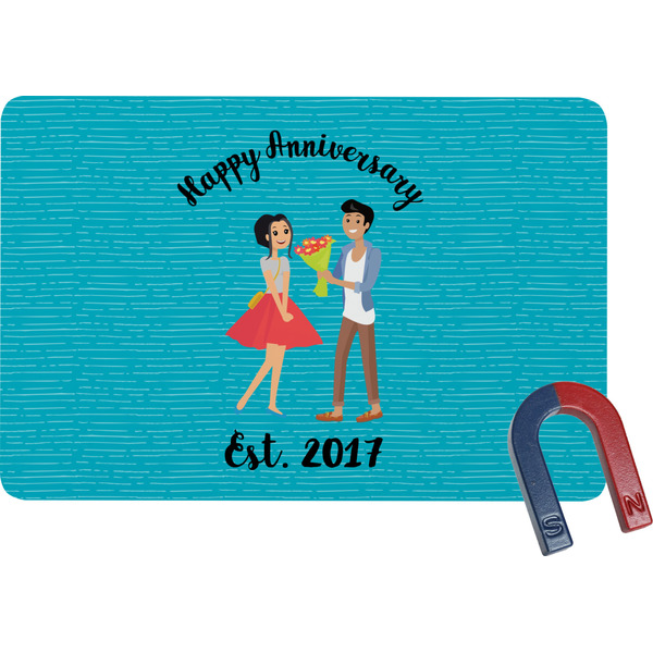 Custom Happy Anniversary Rectangular Fridge Magnet (Personalized)