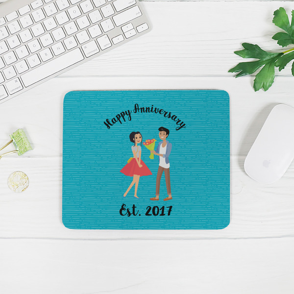 Happy Anniversary Rectangular Mouse Pad - LIFESTYLE 2