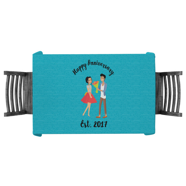 Custom Happy Anniversary Tablecloth - 58"x58" (Personalized)