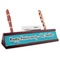 Happy Anniversary Red Mahogany Nameplates with Business Card Holder - Angle