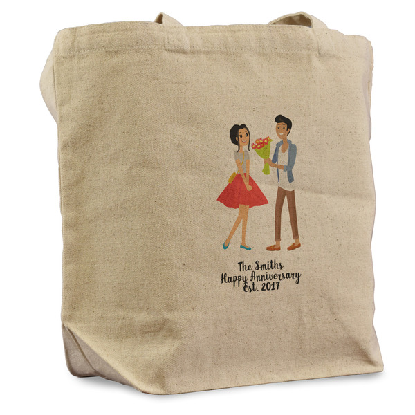 Custom Happy Anniversary Reusable Cotton Grocery Bag (Personalized)