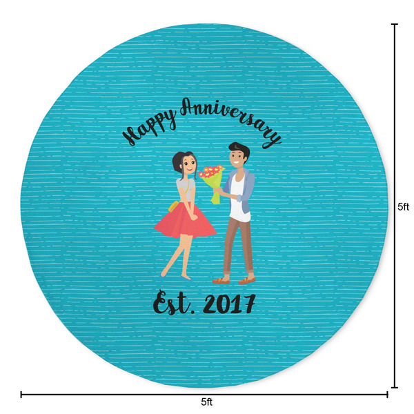 Happy Anniversary Round Area Rug - Size