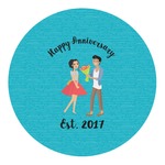 Happy Anniversary Round Decal - Large (Personalized)