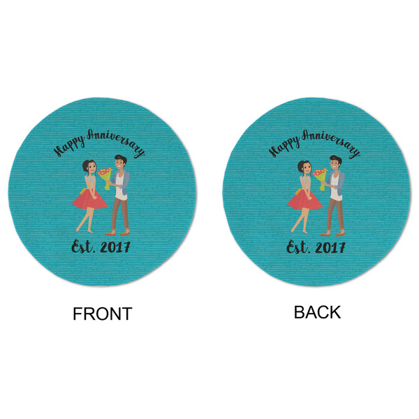 Happy Anniversary Round Linen Placemats - APPROVAL (double sided)