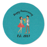 Happy Anniversary Round Linen Placemat (Personalized)