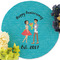 Happy Anniversary Round Linen Placemats - Front (w flowers)