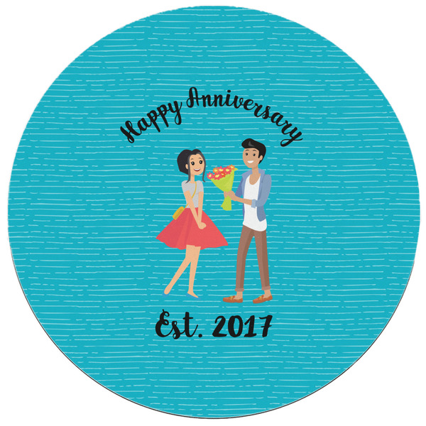 Happy Anniversary Round Mousepad - APPROVAL