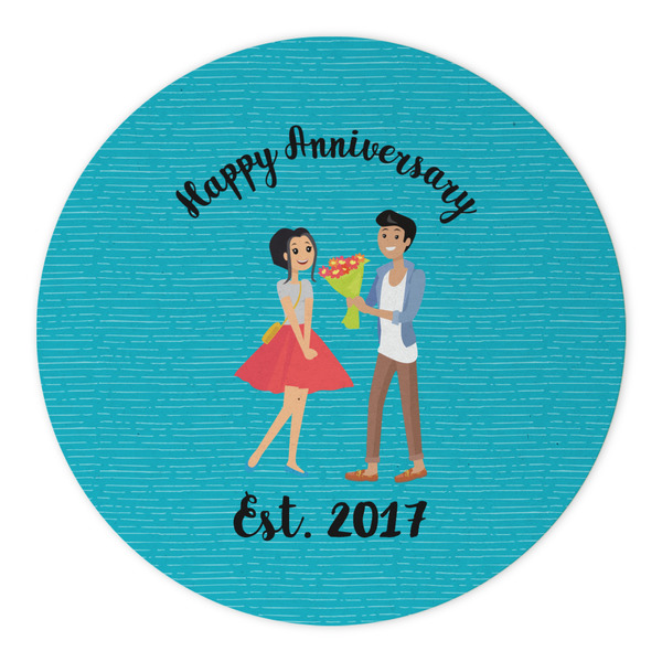 Happy Anniversary Round Paper Coaster - Approval